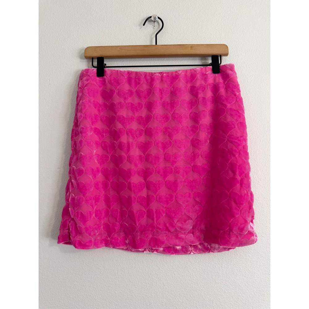 NWOT‎ - Cupcakes & Cashmere - Pink Velvet Heart Mini Skirt Coquette Size 6